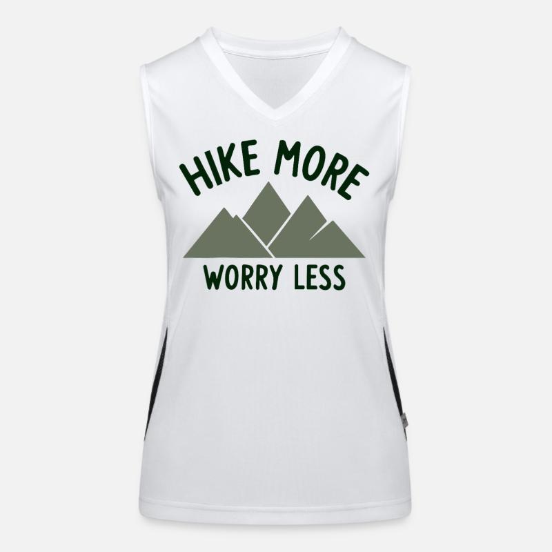HIKE MORE WORRY LESS Spruch Funktionelles Kontrast-Tank Top für Frauen