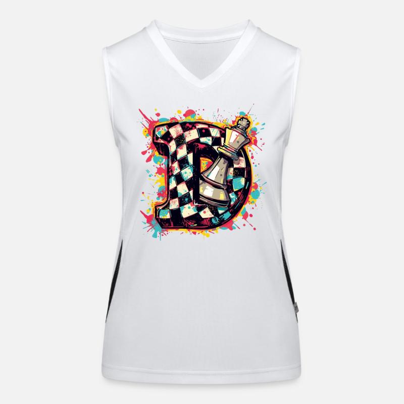 Dame Graffiti Farbexplosion Schachspieler Funktionelles Kontrast-Tank Top für Frauen