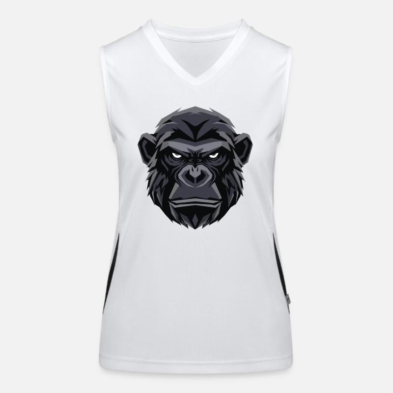 Geometrischer Gorillakopf Funktionelles Kontrast-Tank Top für Frauen