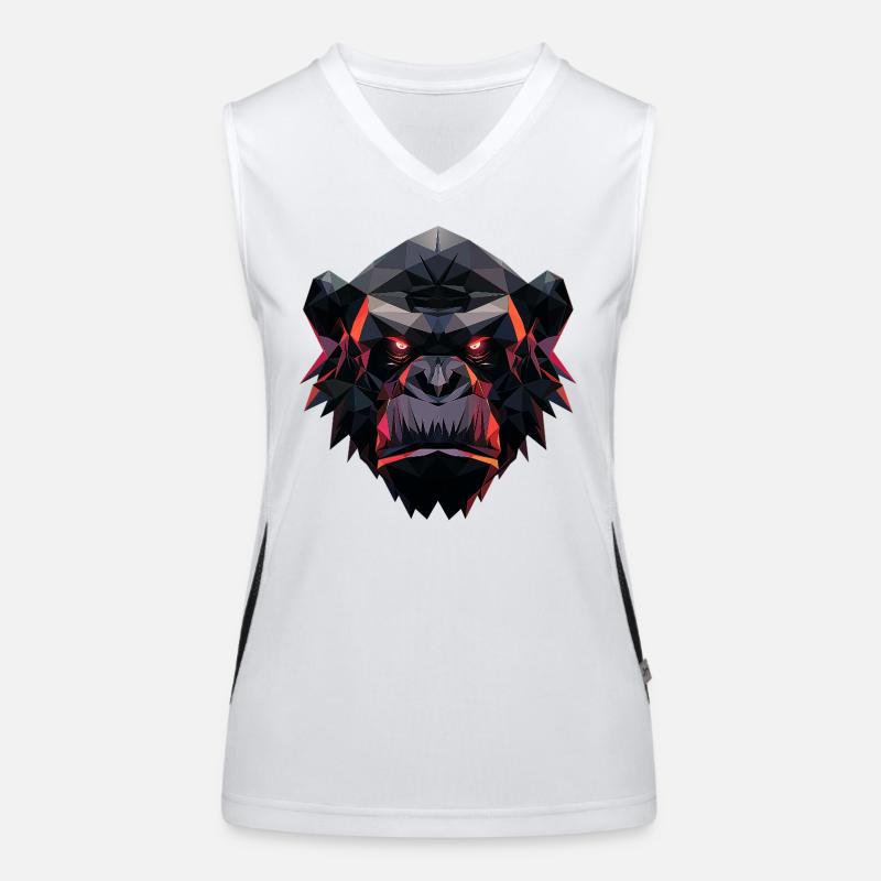 Gorilla Prisma Kopf Low Poly Art Design Funktionelles Kontrast-Tank Top für Frauen