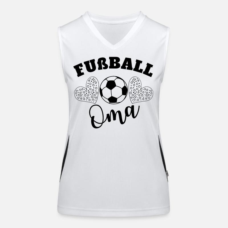 Fußball Oma mit Herz Funktionelles Kontrast-Tank Top für Frauen