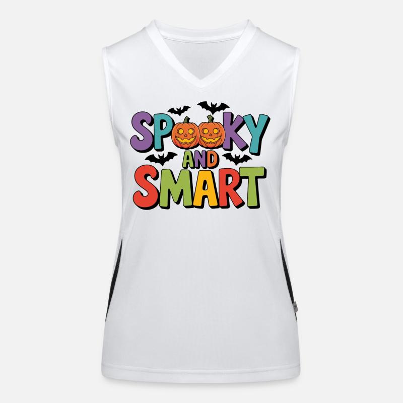 Spooky and Smart Halloween Design Funktionelles Kontrast-Tank Top für Frauen