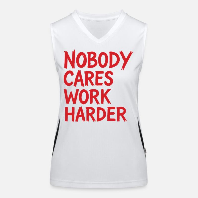 Calisthenics Nobody Cares Work Harder Gym Training Women's Functional Contrast Tank Top