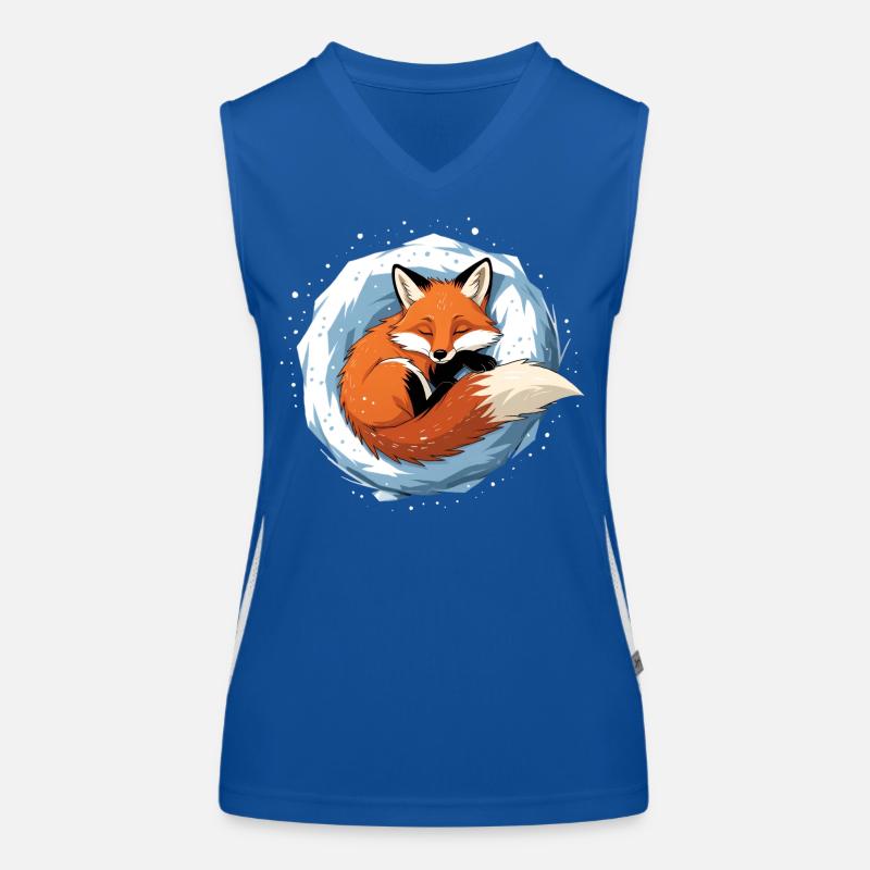 Winterfuchs im Eiskreis Funktionelles Kontrast-Tank Top für Frauen