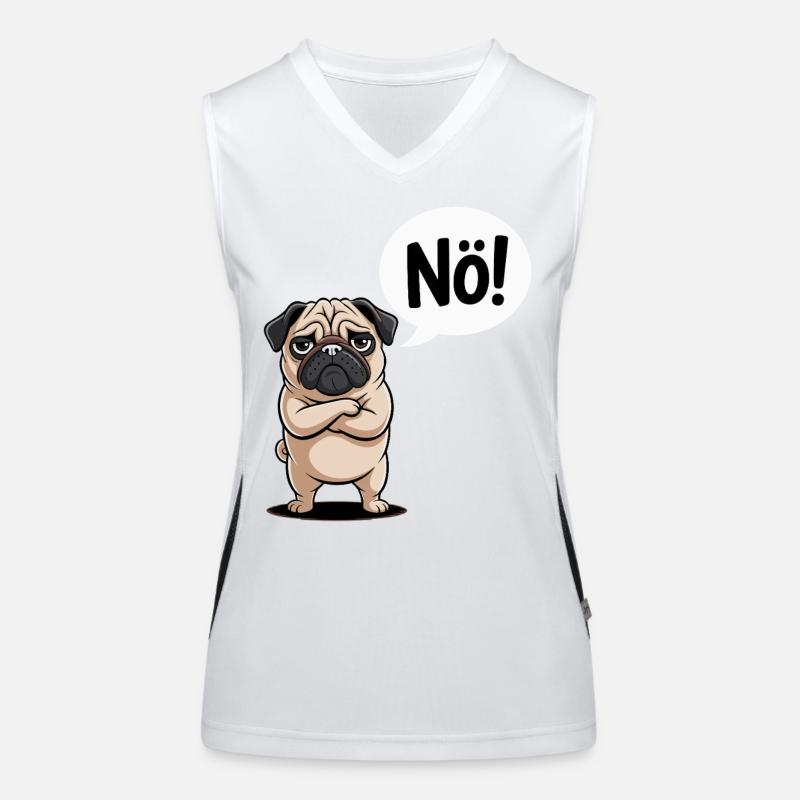 Nope Talking Pug Comic Funny Women's Functional Contrast Tank Top