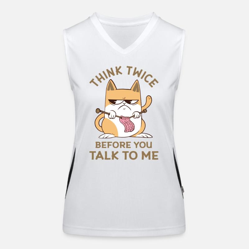 Angry Domestic Cat - Be Careful When Speaking Women's Functional Contrast Tank Top