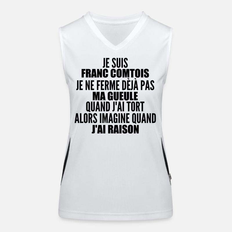 Franc comtois je ferme pas ma gueule franche comté Débardeur respirant contrasté Femme