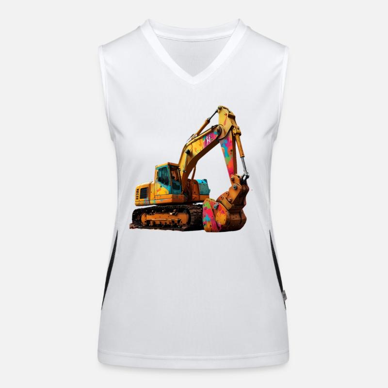 Color explosive excavator Women's Functional Contrast Tank Top
