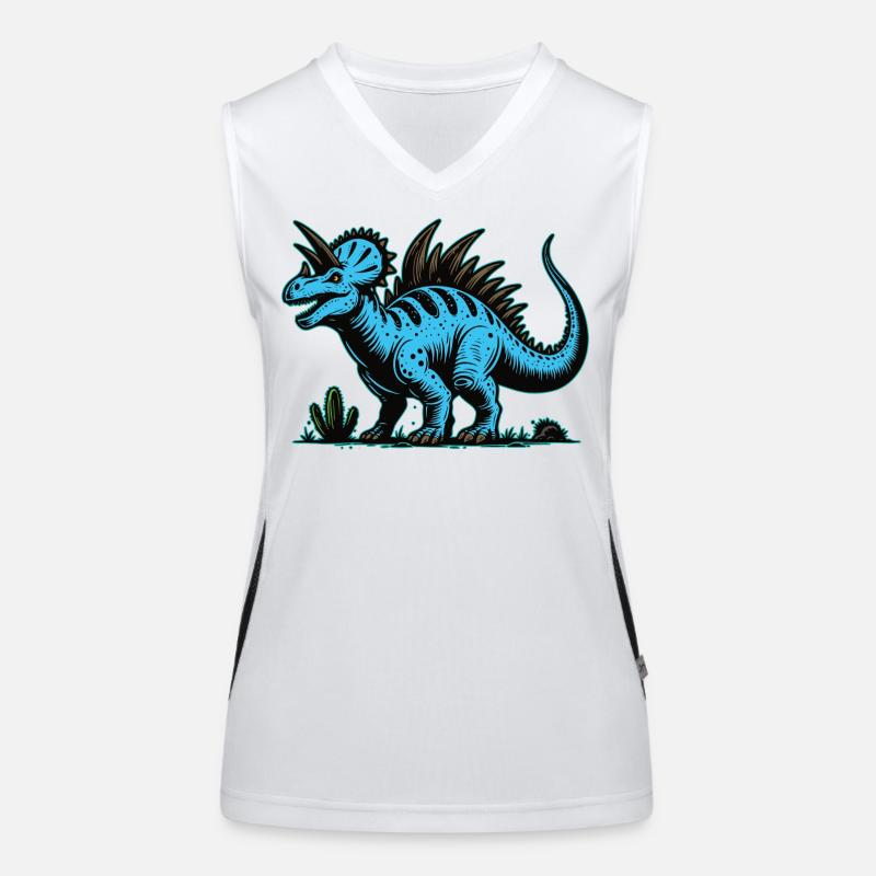 Conception de dinosaure mutant bleu Débardeur respirant contrasté Femme