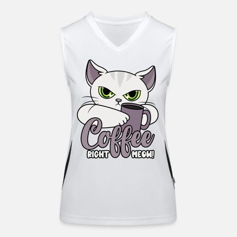 Coffee Right Meow - Chat avec tasse à café - Café Débardeur respirant contrasté Femme