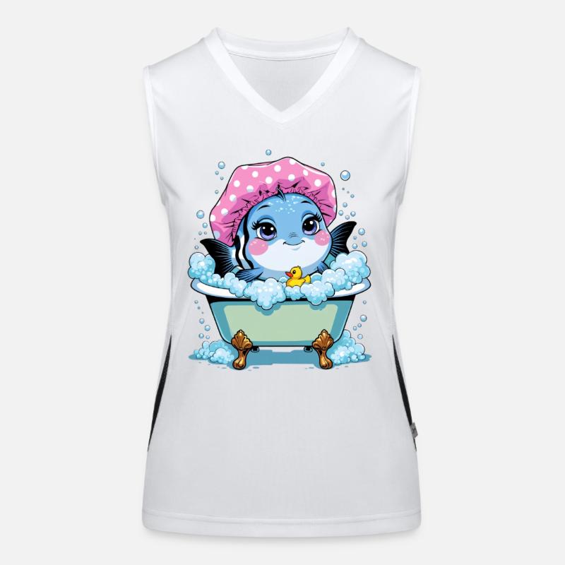 Fish in Pink Bathtub Women's Functional Contrast Tank Top