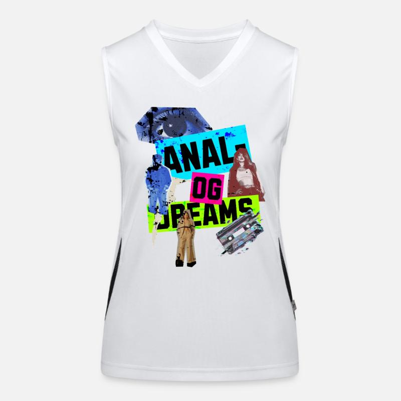 Analog Dreams – Retro Collage Design im 90s Style Funktionelles Kontrast-Tank Top für Frauen