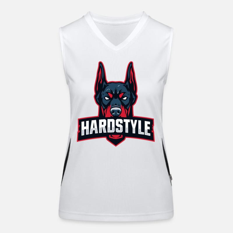 Dobermankopf – HARDSTYLE  Funktionelles Kontrast-Tank Top für Frauen