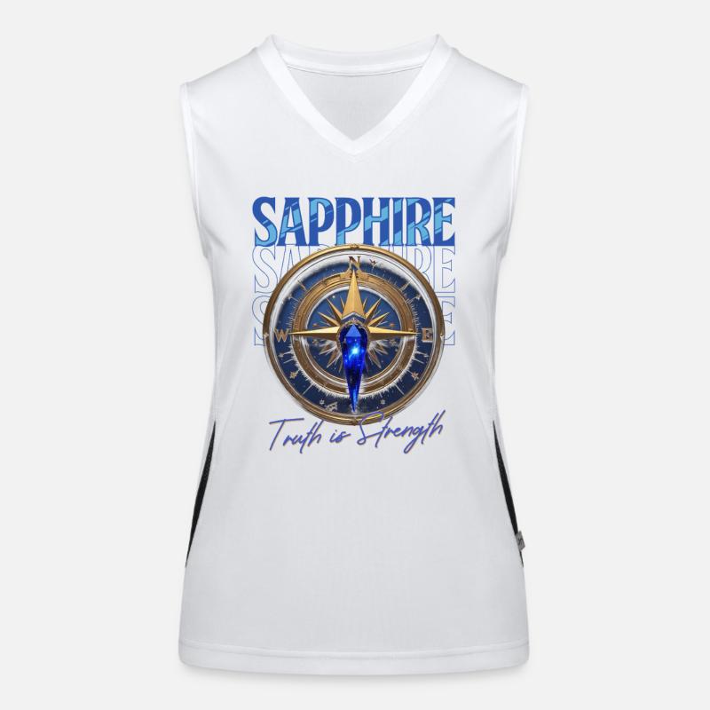 Pierre de naissance Septembre Saphir Débardeur respirant contrasté Femme