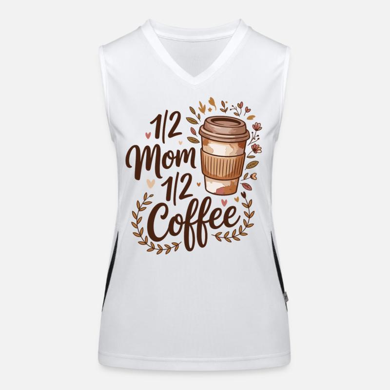 Mutter Koffein Halb Mama Halb Kaffee Funktionelles Kontrast-Tank Top für Frauen