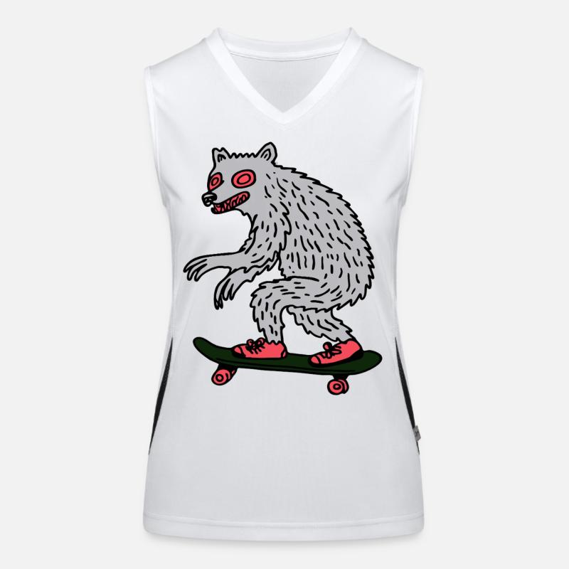 Mondschein-Werwolf-Skateboarder Funktionelles Kontrast-Tank Top für Frauen