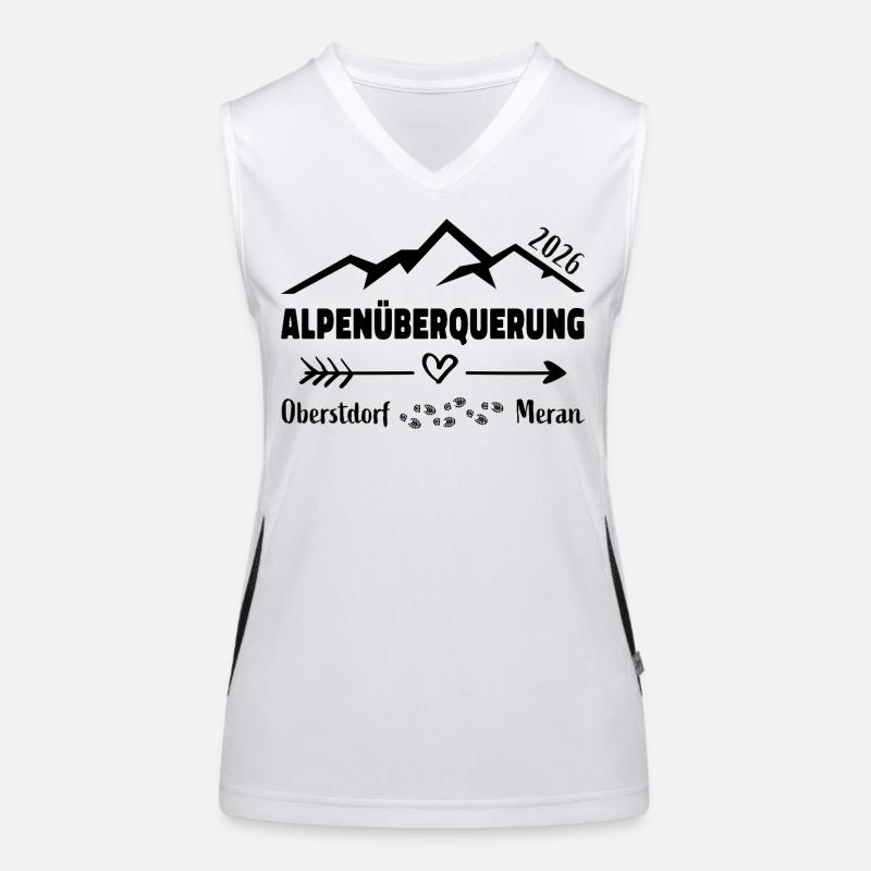 Alpenüberquerung E5 2026 Oberstdorf Meran Funktionelles Kontrast-Tank Top für Frauen