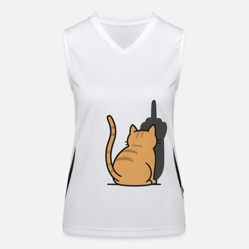 Recognize the Signs Cat Middle Finger Women's Functional Contrast Tank Top