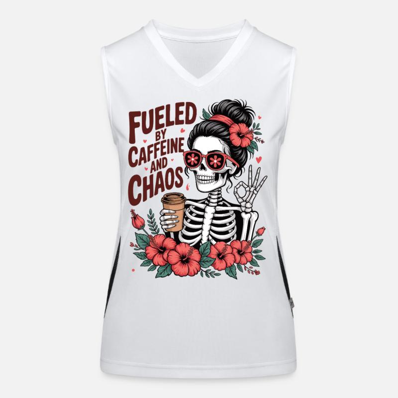 Mutter Koffein Mutter Skelett Kaffee Funktionelles Kontrast-Tank Top für Frauen