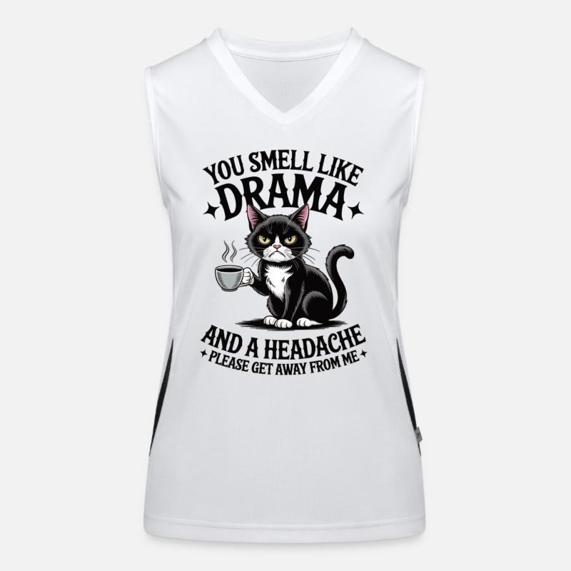 Drame Chat Café Dicton Débardeur respirant contrasté Femme