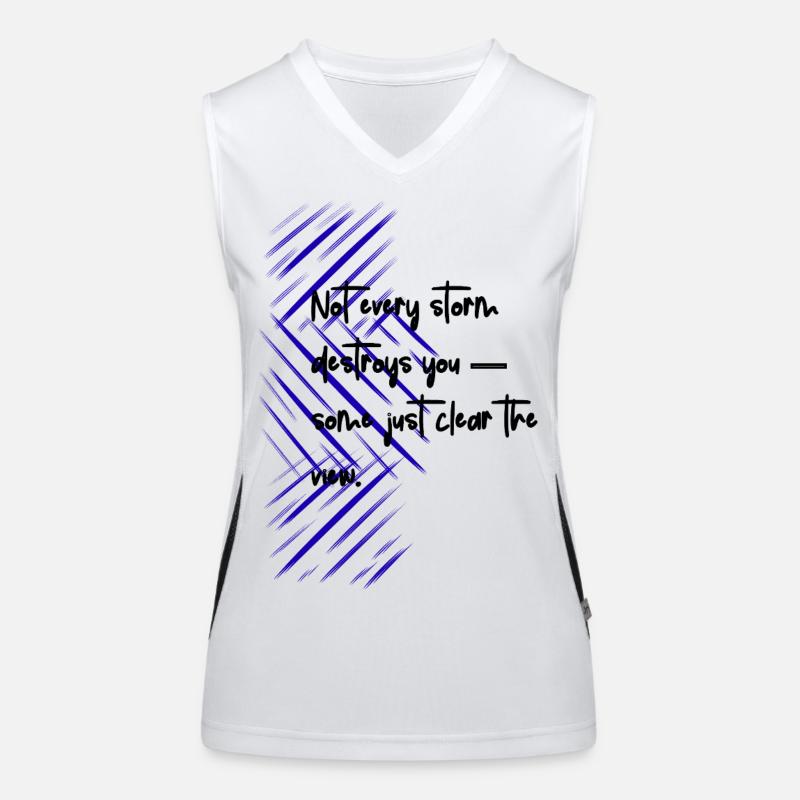 Blue Diagonal Hatch Abstract design Women's Functional Contrast Tank Top