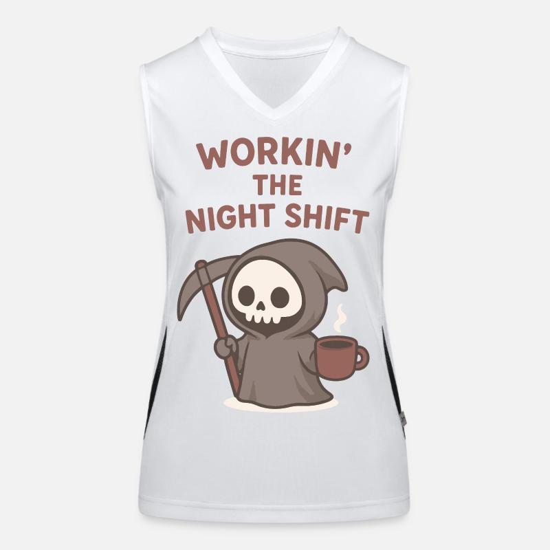 Night Shift Grim Reaper Coffee Women's Functional Contrast Tank Top