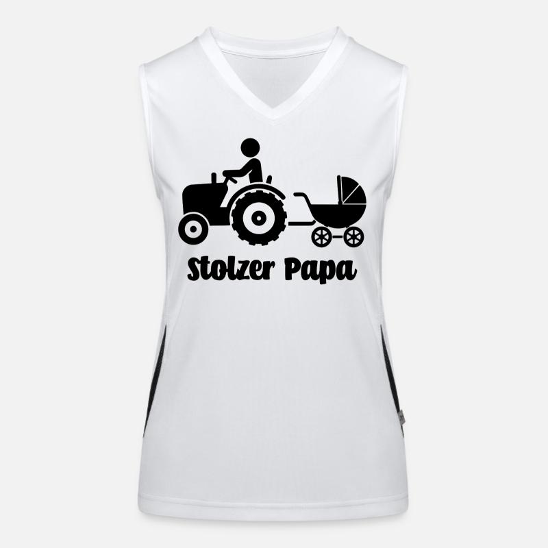 Funny gift for dad for birth Proud dad Women's Functional Contrast Tank Top
