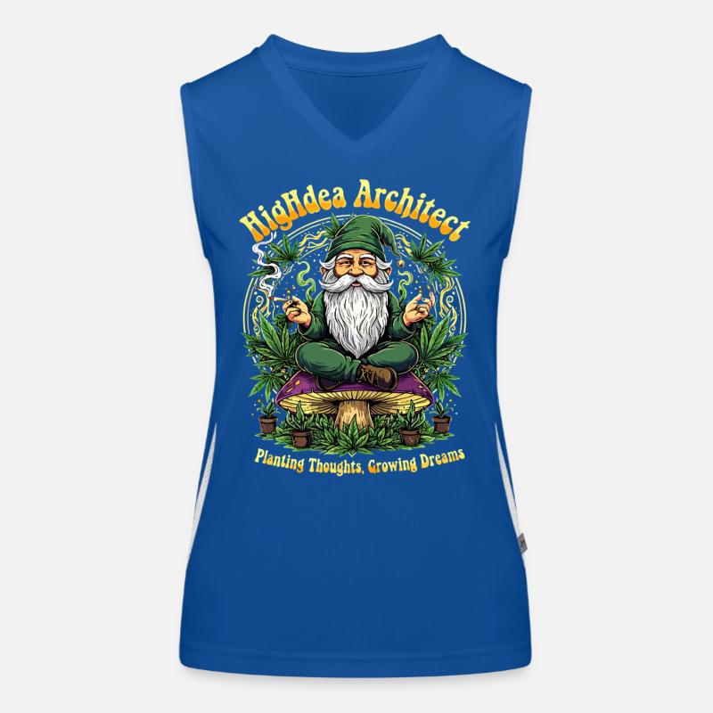 Crowing Gnome Cannabis Wichtel  Funktionelles Kontrast-Tank Top für Frauen