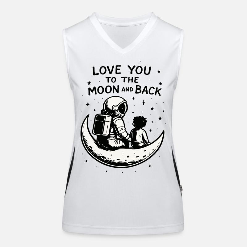 Moon Bond: Astronaut und Kind lieben sich Funktionelles Kontrast-Tank Top für Frauen
