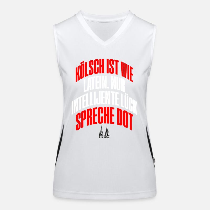 Cologne Cologne dialect speaks intelligent language Women's Functional Contrast Tank Top