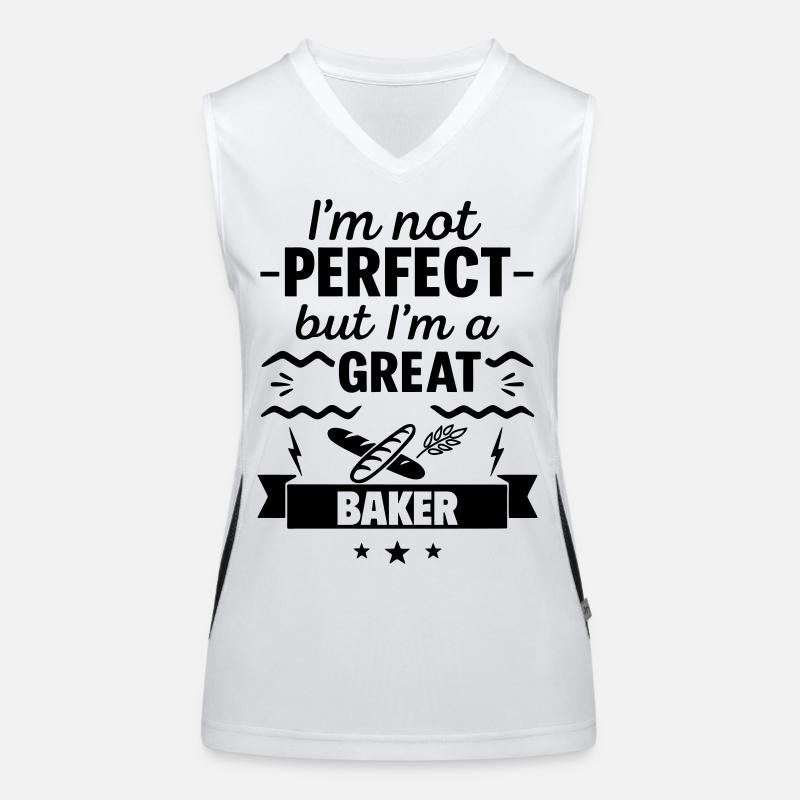 Ich bin nicht perfekt, aber ich bin ein großartiger Bäcker Funktionelles Kontrast-Tank Top für Frauen