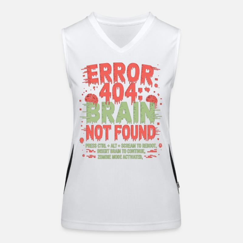 Error 404 Gehirn nicht gefunden Zombie Funktionelles Kontrast-Tank Top für Frauen
