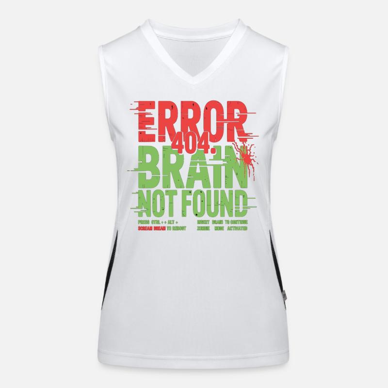 Error 404 Gehirn nicht gefunden Zombie Funktionelles Kontrast-Tank Top für Frauen