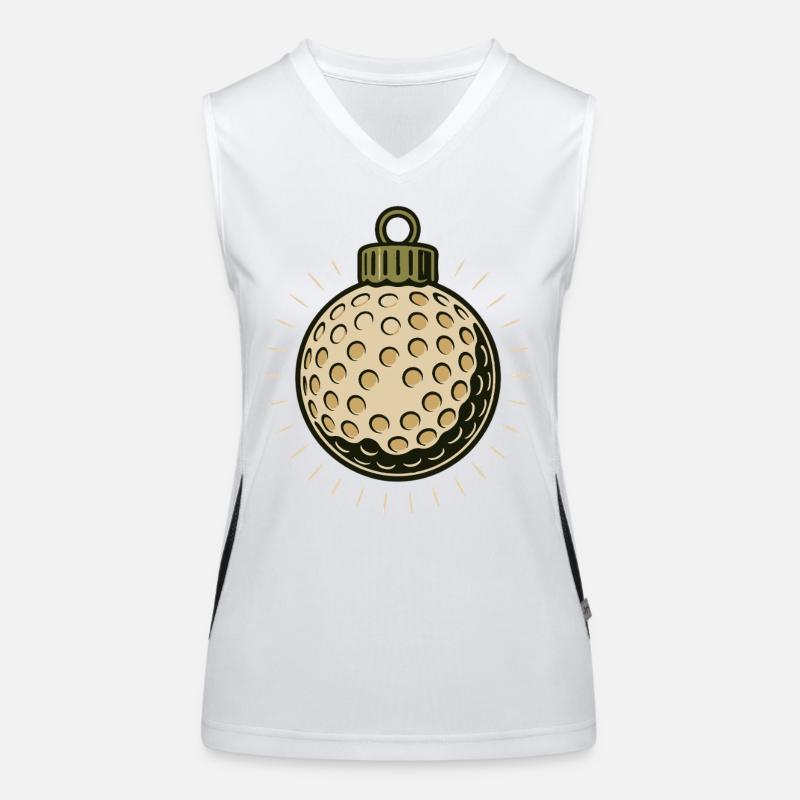 Lustiges Golf-Weihnachtskugel-Design Funktionelles Kontrast-Tank Top für Frauen