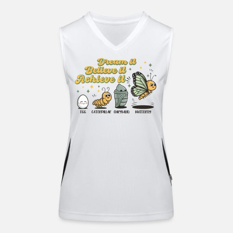 Chenille Schmetterling Schule Evolution Geschenk Funktionelles Kontrast-Tank Top für Frauen