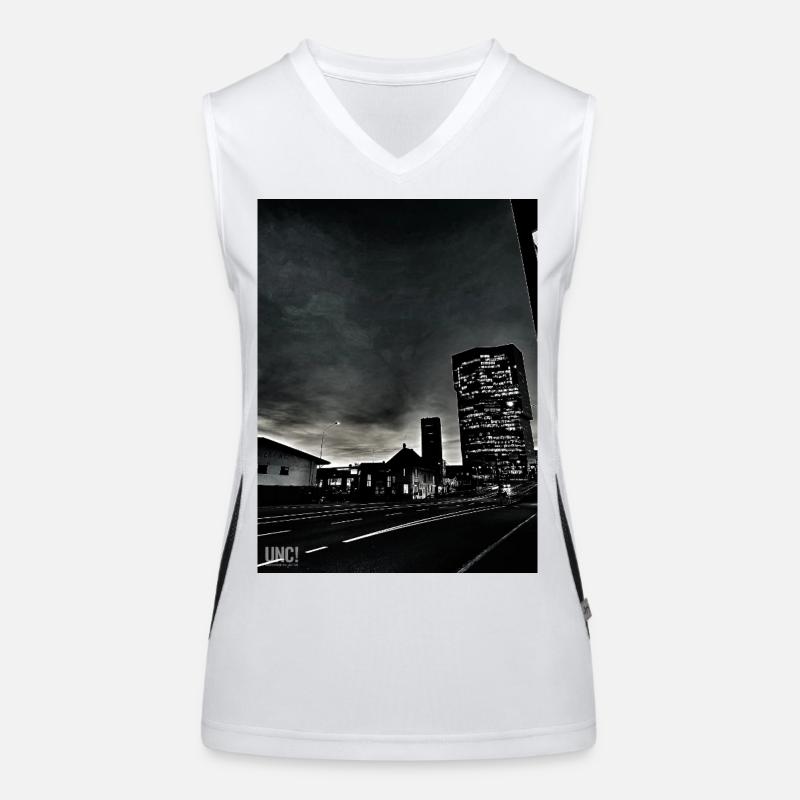 Downtown ZH - Women's Functional Contrast Tank Top - white/black