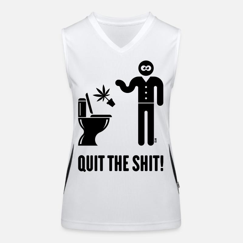 Quit The Shit! (Cannabis / Marihuana / Hanf / B) Funktionelles Kontrast-Tank Top für Frauen