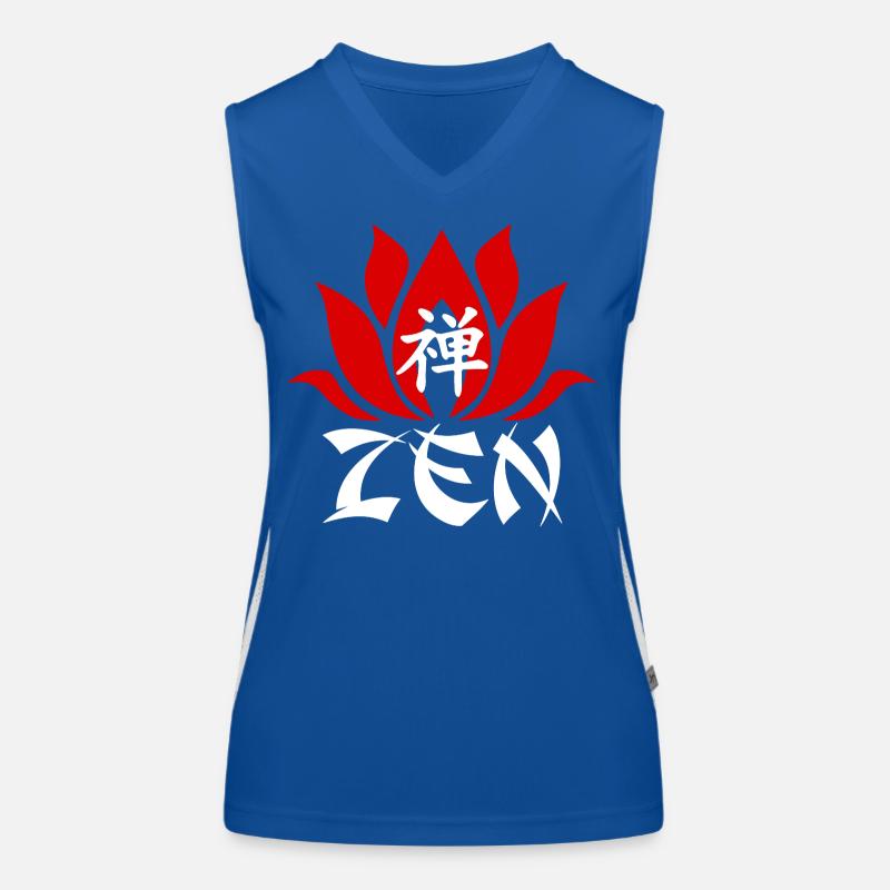 Le mot zen en chinois (blanc) Débardeur respirant contrasté Femme