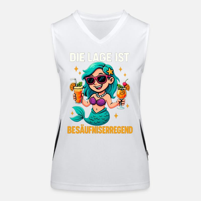 The location is drunken, mermaid Women's Functional Contrast Tank Top