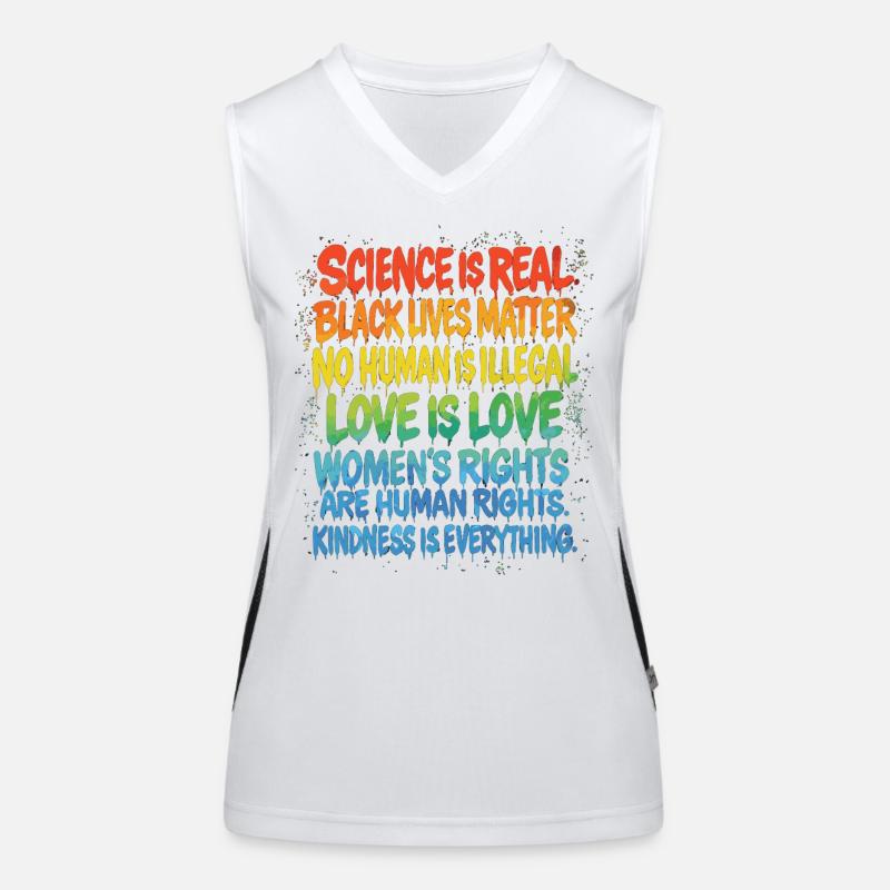 Regenbogen Statement – Human Rights Pride Funktionelles Kontrast-Tank Top für Frauen