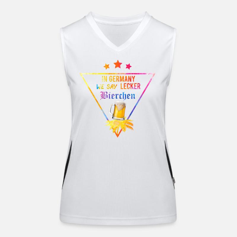 In_Germany_we_say_Lecker_Bierchen_- Women's Functional Contrast Tank Top