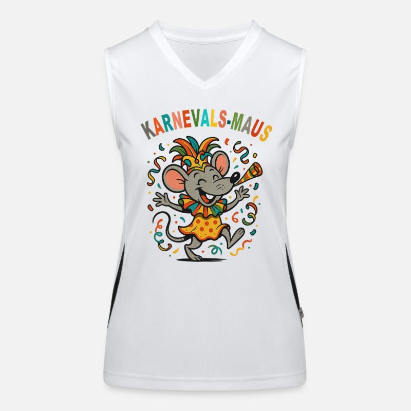 Souris de carnaval Conception de fête colorée Débardeur respirant contrasté Femme