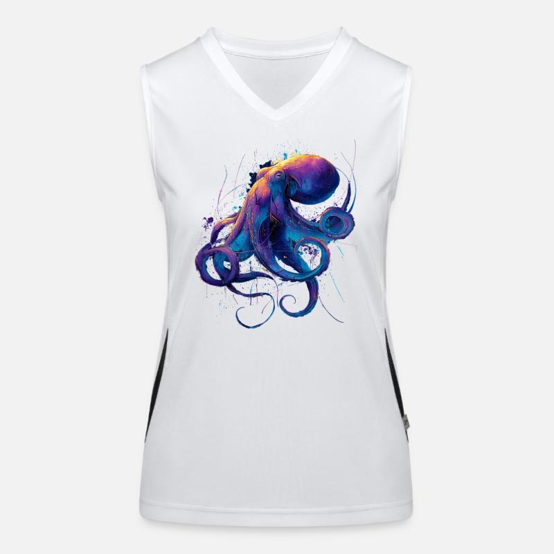 Neon Octopus Splatter Women's Functional Contrast Tank Top