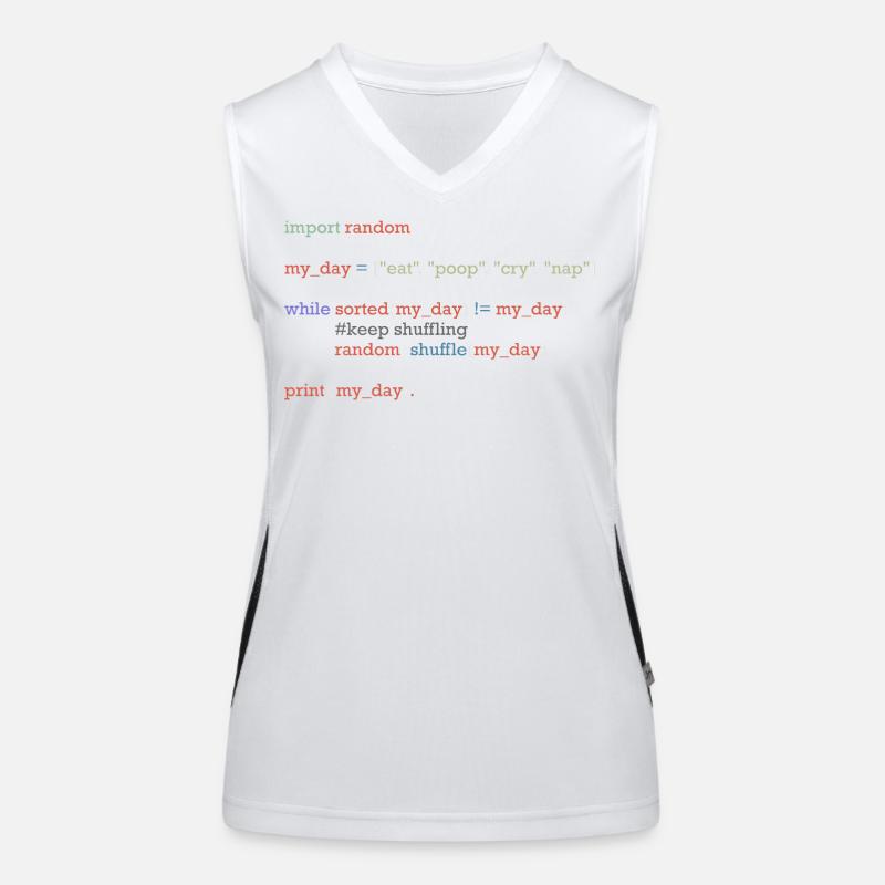 Lustiger Python-Code über den Alltag, Baby Funktionelles Kontrast-Tank Top für Frauen