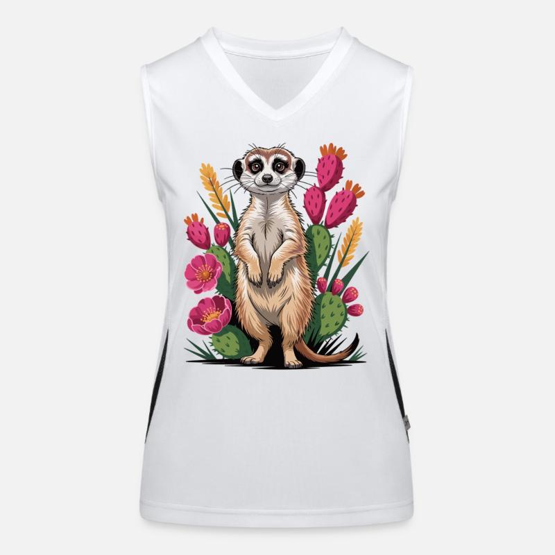Suricate mignon entre cactus Débardeur respirant contrasté Femme