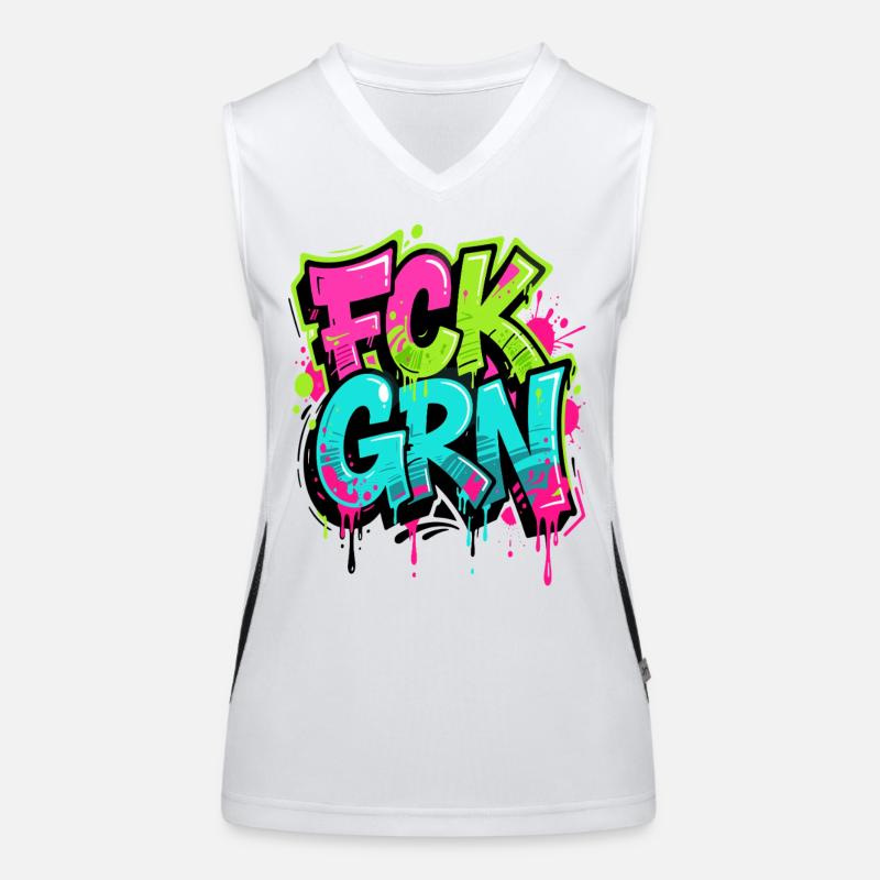 FCK GRN Graffiti Neon - Anti Green Women's Functional Contrast Tank Top