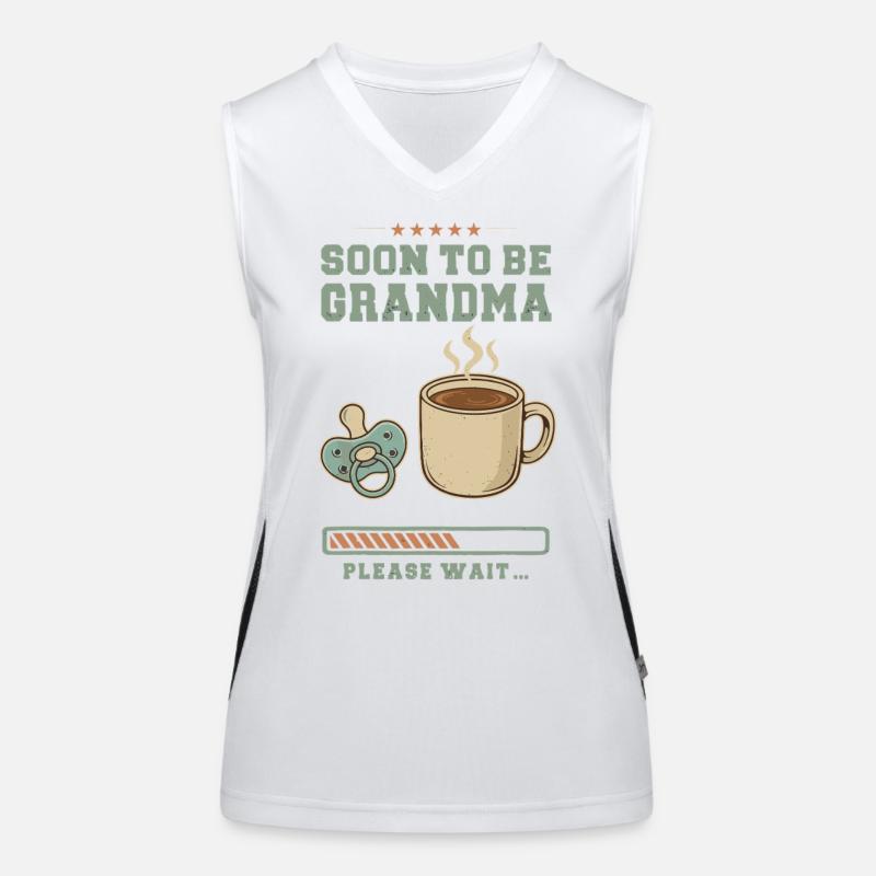 Expectant granny loading future grandmother Women's Functional Contrast Tank Top