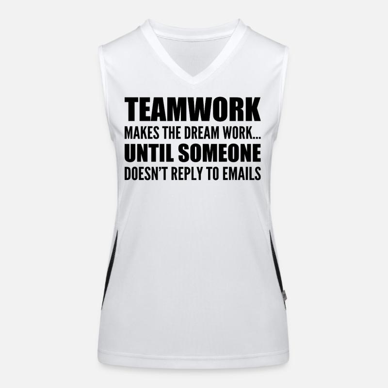 Travail d'équipe... sans réponse aux e-mails Débardeur respirant contrasté Femme