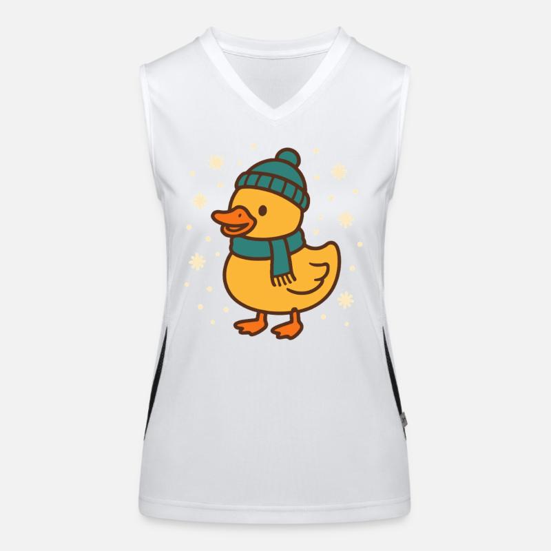 Funny Christmas Duck Winter Holiday Cheer Women's Functional Contrast Tank Top