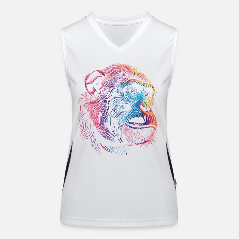 Neon Psychedelic Monkey Women's Functional Contrast Tank Top